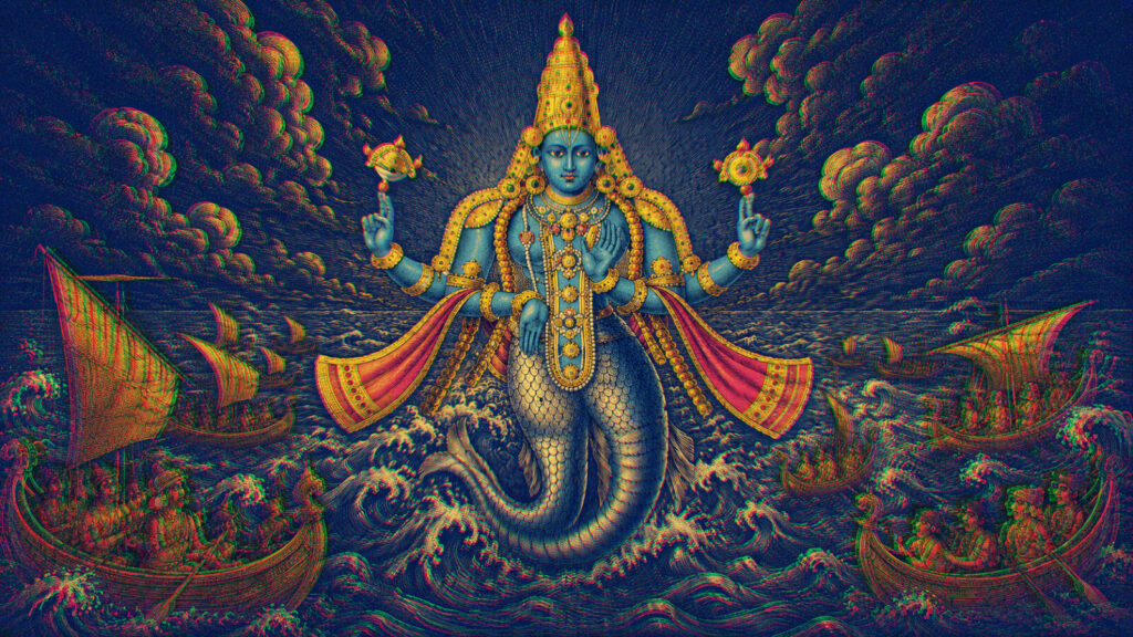 MATSYA AVATAR: EL SEÑOR VISHNU EN FORMA DE PEZ